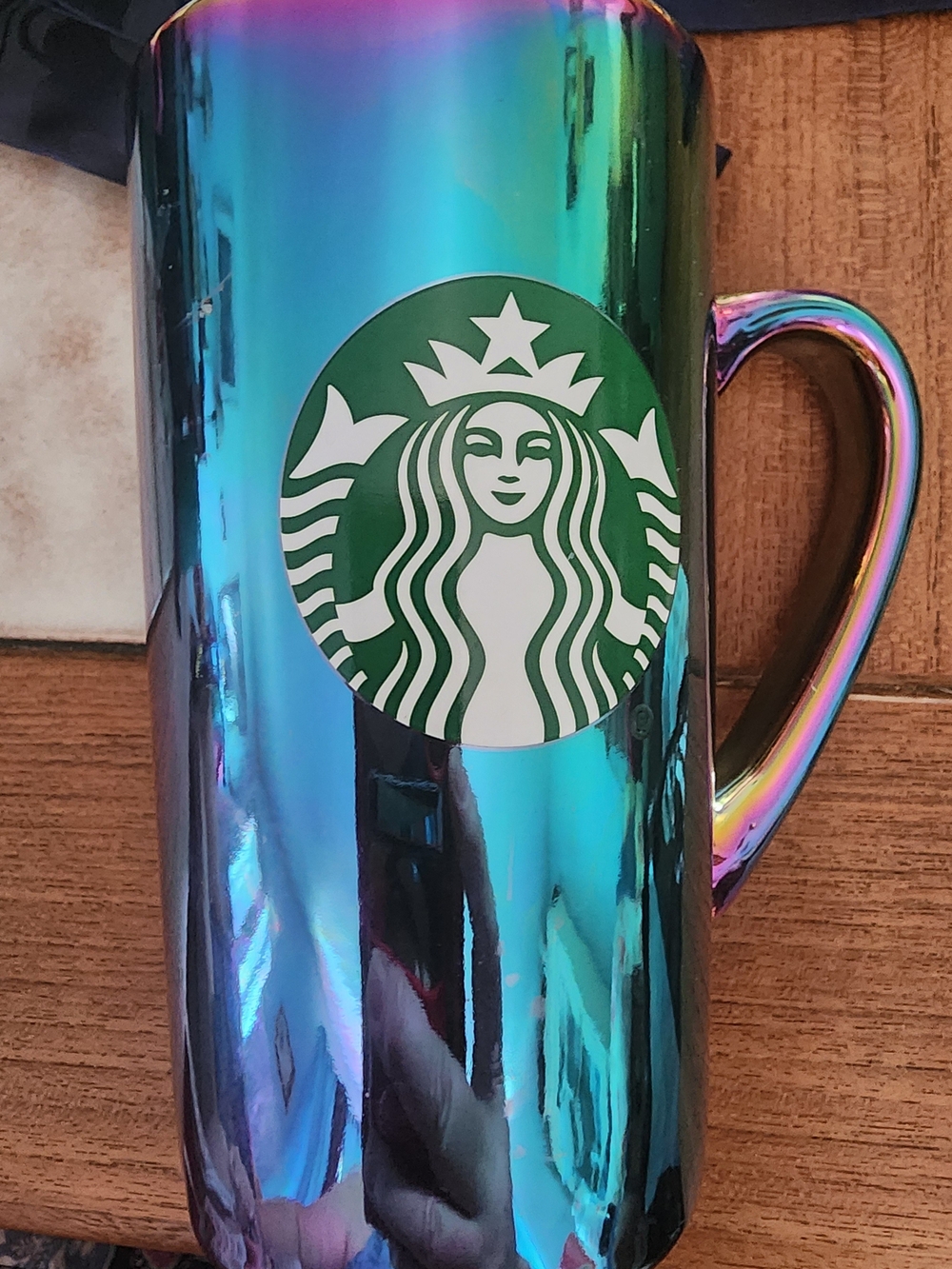 Starbucks Iridescent Teal Blue Green Logo Mug